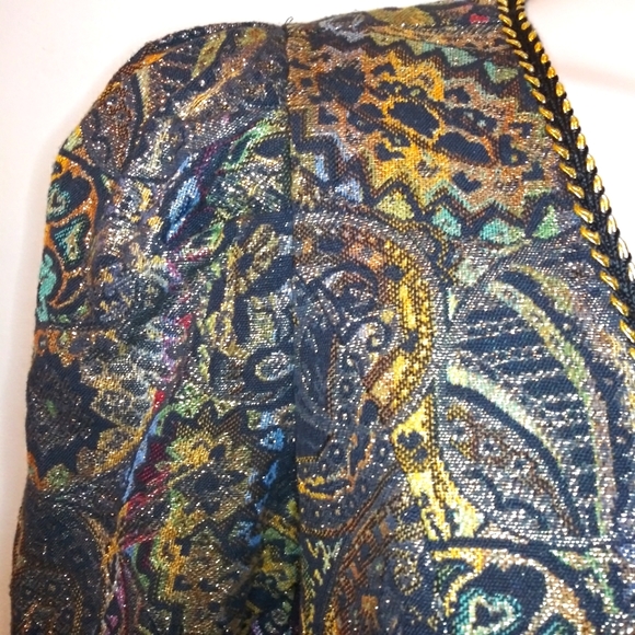 Vintage 1980's Sparkly Gold Brocade Medieval/Steampunk Style Jacket - Picture 4 of 10